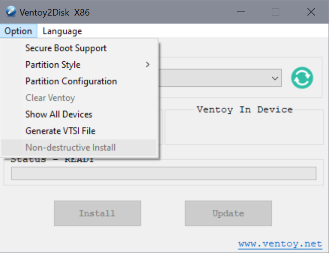 ghacks's tweet photo. You may now use Ventoy without deleting data on USB Sticks #ventoy #diskimages #boot #opensource

https://t.co/AfCec4V6TF https://t.co/VCgwTeiFsM