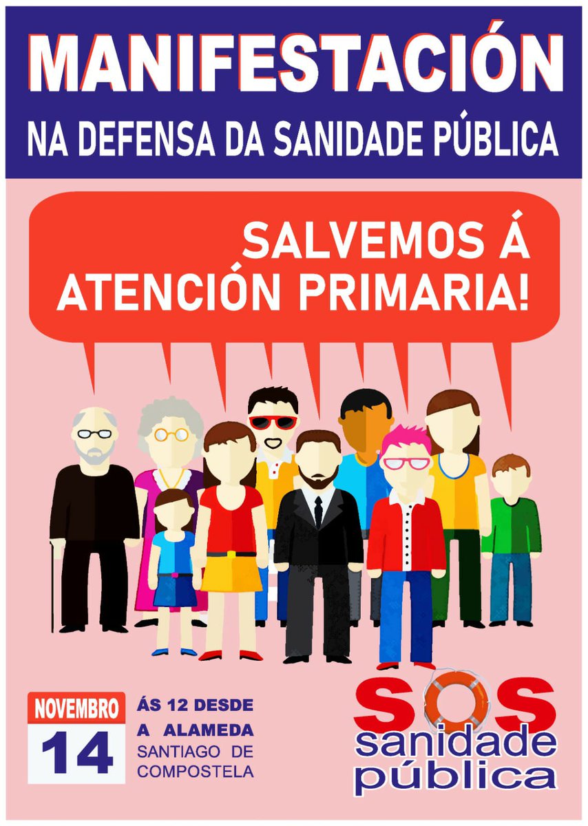 PSOEdoSon's tweet photo. 📢 Este domingo, 📅 14 de novembro, 🕐 a partires das 12h, 📍 na Alameda de Santiago de Compostela, as/os socialistas do @PSdeG estaremos na manifestación en defensa da sanidade pública que convoca @SOSsanidade 🆘️ 🏥, plataforma da que formamos parte. https://t.co/uHm3gY6Q1i