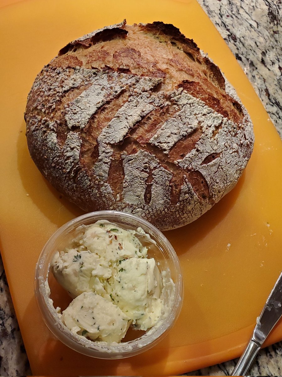 I made sourdough bread and compound butter from scratch