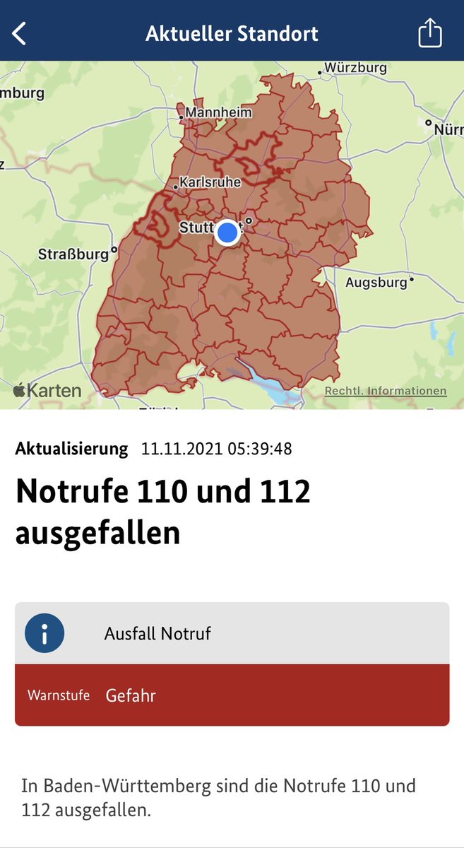 ⚠️⚠️‼️ #Ausfall des #Notrufs #112 und #110 ⚠️‼️

In Notfällen wenden sie sich bitte an ihren Polizeiposten vor Ort oder suchen sie das örtliche Feuerwehrhaus auf! 

Im gesamten #Landkreis sind sämtliche Feuerwehrhäuser besetzt, so auch aktuell bei uns in Böblingen und Dagersheim