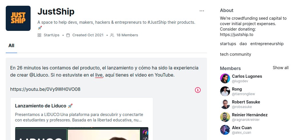 JustShipTo's tweet photo. ¿Ya se unieron a @ShowwcaseHQ?

Tenemos una comunidad en esa red profesional para devs, donde estamos compartiendo avances del las startups nacidas en #JustShip.

¡Únete!

https://t.co/BDFeWLrX7A https://t.co/mCTkWKfBwp