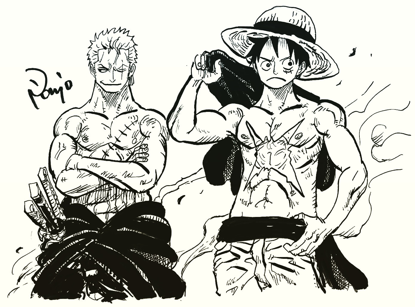 ぽにお Ponio ムキムキルフィとゾロ ワンピース Onepiece T Co 7xcevyhqv4 Twitter