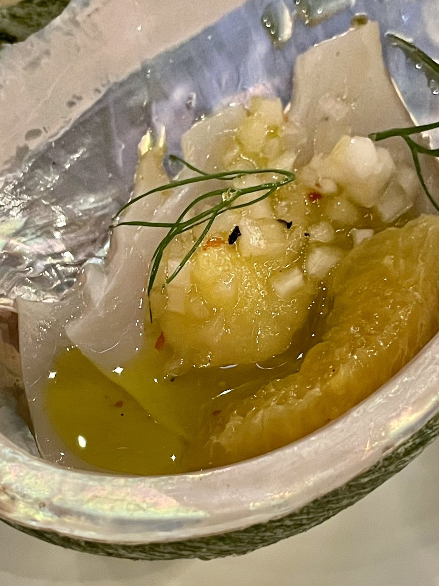 eatinglasvegas's tweet photo. 333) Ah-baloney, youโre just being shellfish. Thinking of the great #KipAddotta while having the abalone of my wet dreams at #BREZZA. Chewy, citrus-y and delicious. ๐ฆช๐๐ฎ๐น ๐ https://t.co/PxQAEoVoGw