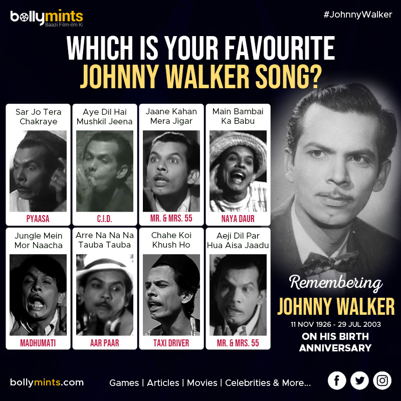 Remembering Legendary Comedian #JohnnyWalker On His Birth Anniversary!
Which Is Your #Favourite Johnny Walker #Song?
#BadruddinJamaluddinKazi @khanasirr #nasirrkhan