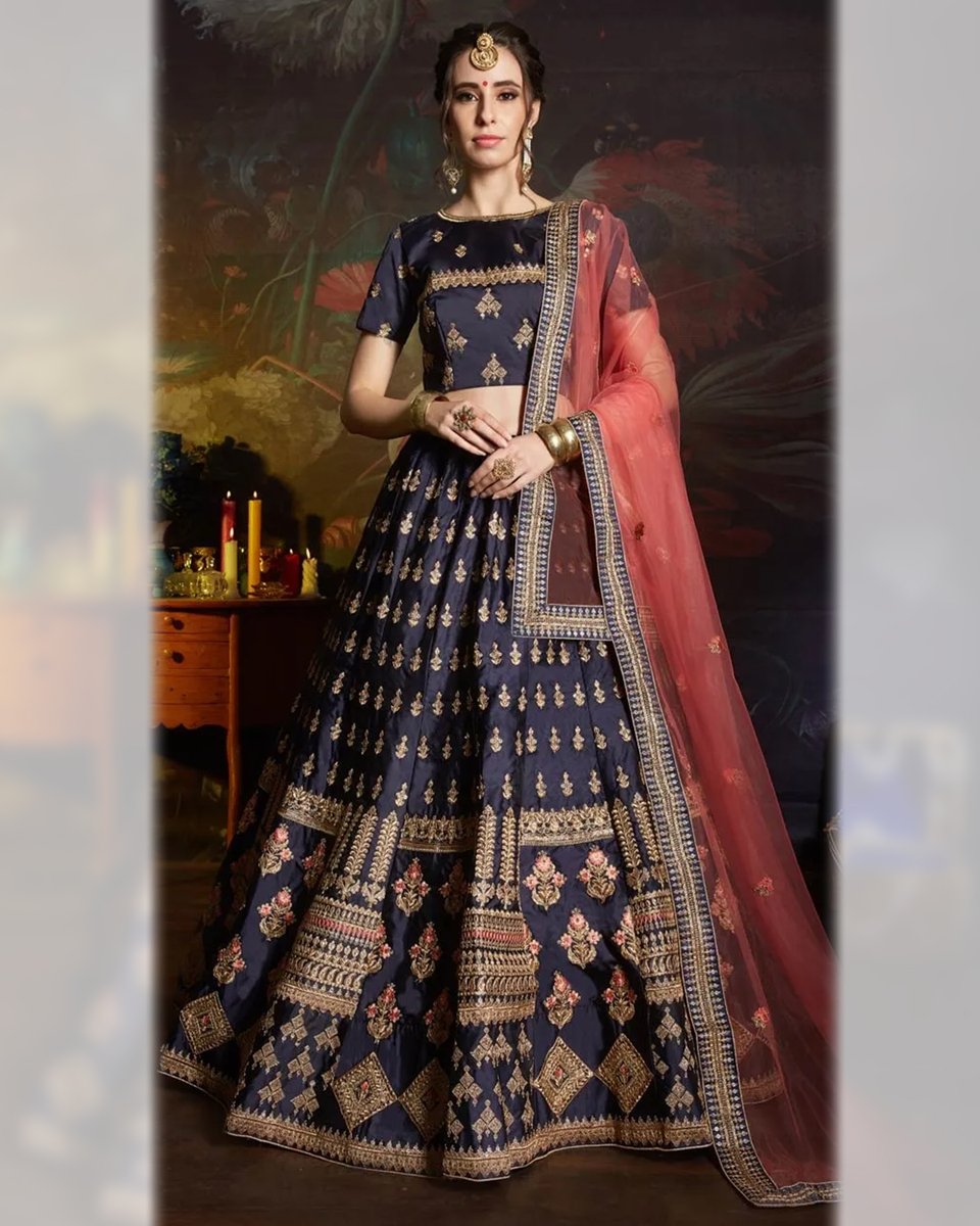 SareesIndia's tweet photo. Satin Silk blue Lehenga adorned with embroidered, stone, zari, thread work.
.
.
Price: US$ 84.70
.
.
Product Code: 1561629
.
.
#indianweddingsaree #lehengacholi #weddingdress #borderwork #indiandress #bridallehenga #womendress #bollywood #wedding #indianstyle #fashion #dresses https://t.co/VSAGwGiRwK