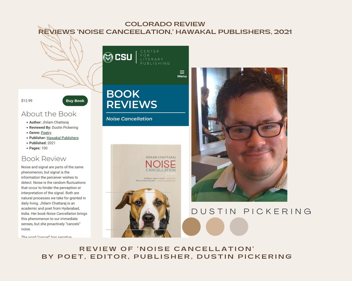 Colorado Review publishes an intense and riveting Review of my book'Noise Cancellation' by @DustinPickerin2 @HawakalP #colorodaoreview #bookreview #noisecancellation #poetryofthemind