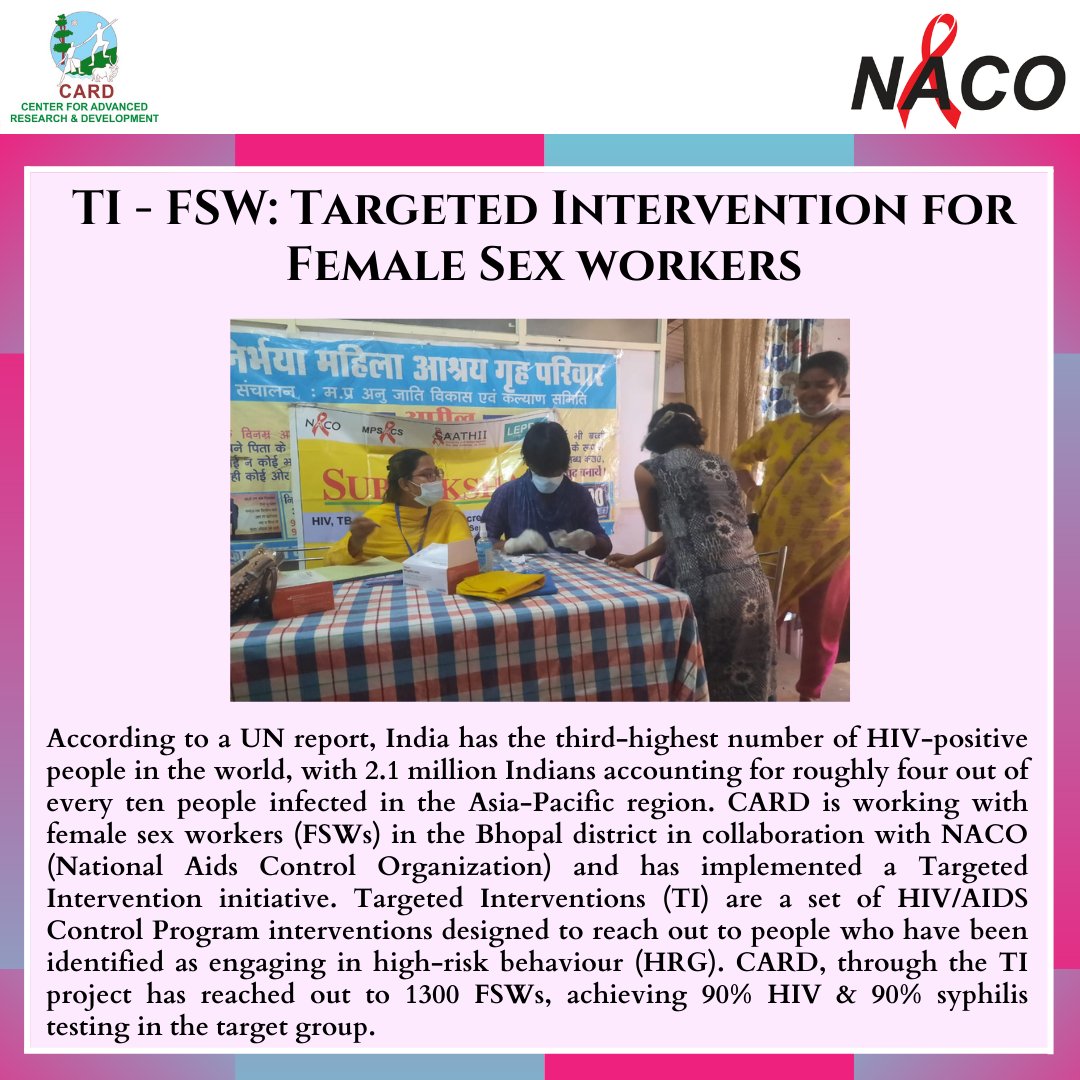 india_card's tweet photo. Bringing relief to the neglected section of our society, we are partnering with @MPSACS to work with Female sex workers (FSW) in Bhopal, protecting them from #STDs.
@MoHFW_INDIA  @NACOINDIA @WHO @CSRindia

#NACP #HIV #aidsawareness #WHO #NGO#NGOIndia #SwasthaBharat #GoMP  #UNSDG https://t.co/B6kvQ7qDWI