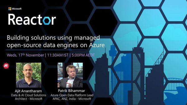 PatrikBihammar's tweet photo. Join @AjitAnanthram and me for a talk and customer story on building solutions using #opensource #dataengines such as #Kafka #PostgreSQL #MySQL and #NoSQL #Cassandra with @AzureCosmosDB at the Reactor, delivered virtually. https://t.co/LxUn5me4by https://t.co/SqoPdhGxRn