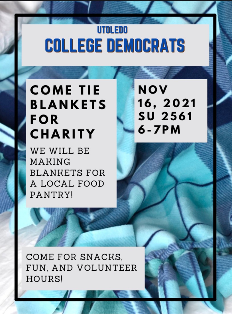 UToledoDemocrat's tweet photo. Hope to see everyone next Tuesday in SU 2561 at 6pm for blanket making!!! https://t.co/Agnh6WH0a1