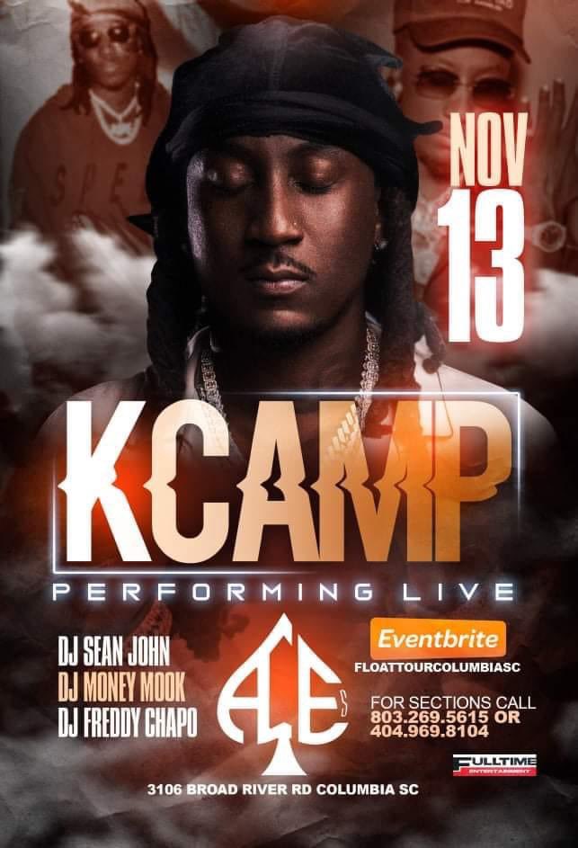 DjMoney_Mook's tweet photo. 🚨This Saturday in Columbia at Aces Lounge
🚨This Saturday in Columbia At Aces Lounge
          @KCAMP LIVE IN CONCERT !!! 
Tickets Available Now On Eventbrite https://t.co/WwyXBlzm5f