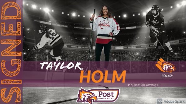 Congratulations <a href="/taylorholm9/">taylor holm</a> on your commitment to play D1 hockey <a href="/PostUniversity/">Post University</a> !!! #theygotagreatone #welldeserved #proudcoach <a href="/MG_Girls_Hockey/">Crimson Girls Hockey Booster</a> <a href="/MGActivities/">Crimson Activities</a>