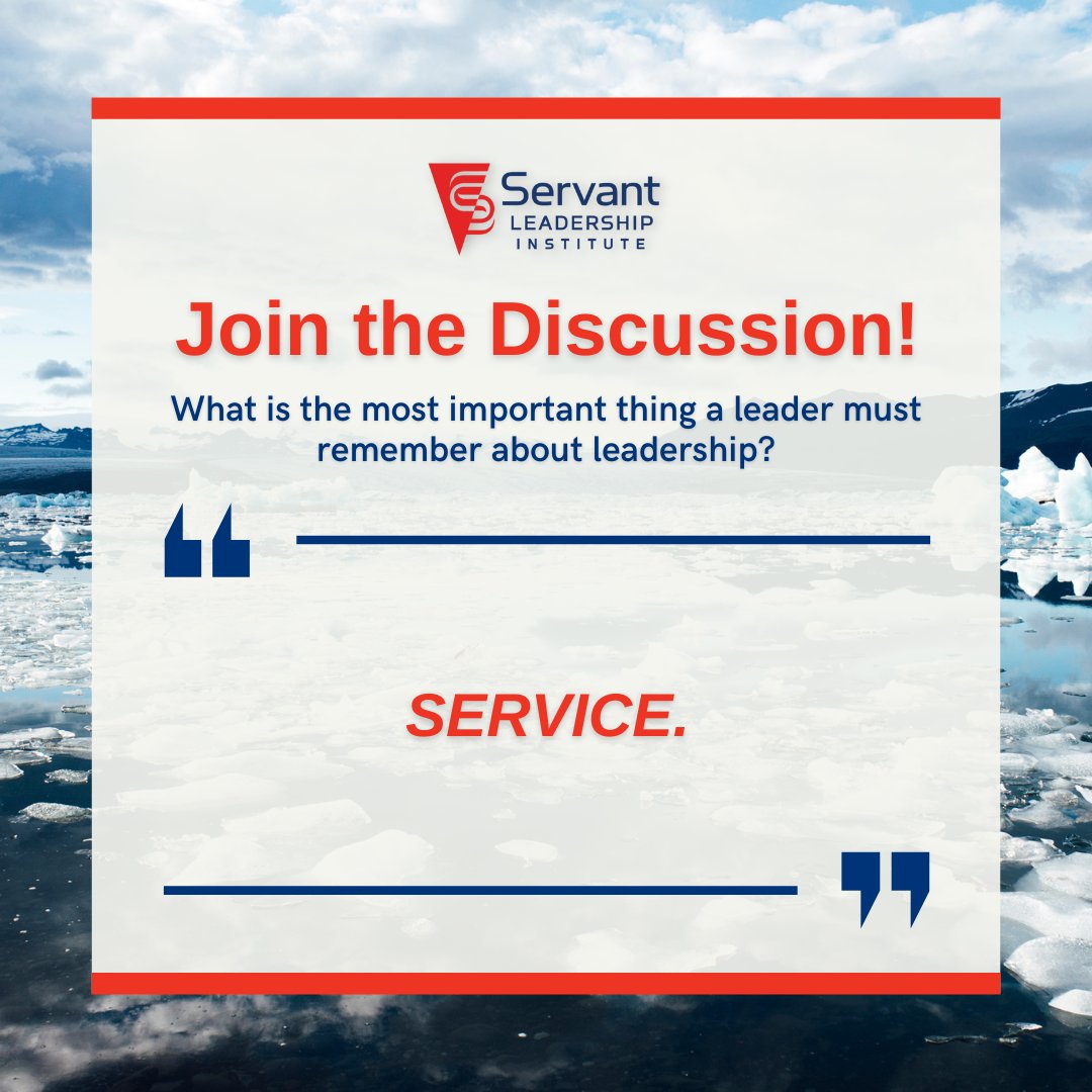 SLILead's tweet photo. Thanks for Joining the Discussion! Each month, we will be posting a new leadership question for our audience to respond to anonymously. Your answers will then be showcased on our social media! #Jointhediscussion and submit today: https://t.co/GbvyHmSccZ #servantleadership https://t.co/AjJSQUHAep