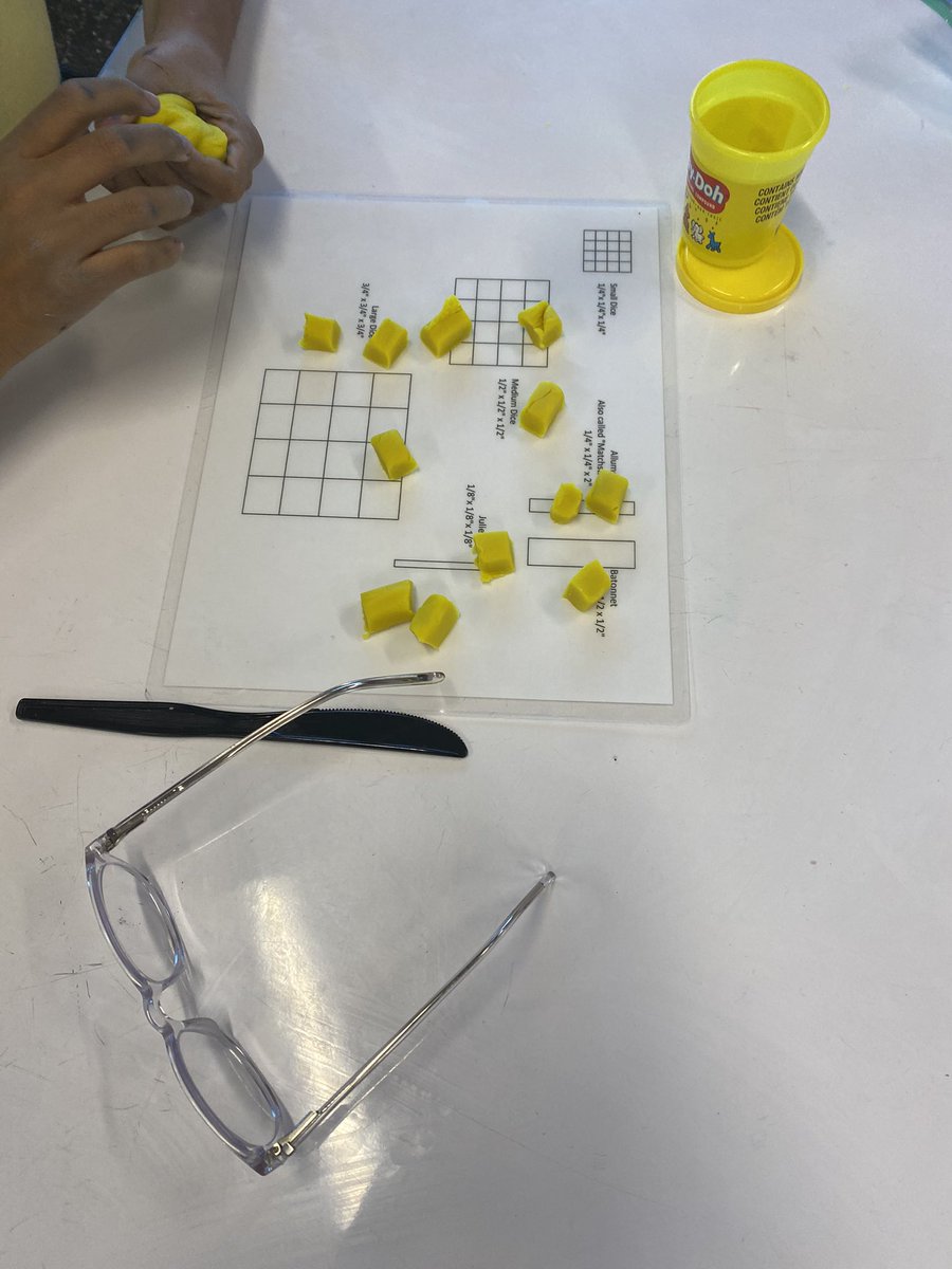 bethlhollis's tweet photo. Using homemade and store bought play dough to teach knife skills.  #glowacademy @GLOWacademy1 #brightertogether https://t.co/RSW2nnTZMs