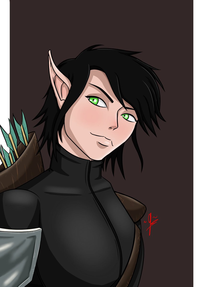 DefNotGL's tweet photo. [OC] D&amp;D - Sarya, the Bounty Hunter https://t.co/COxS8bWdn3