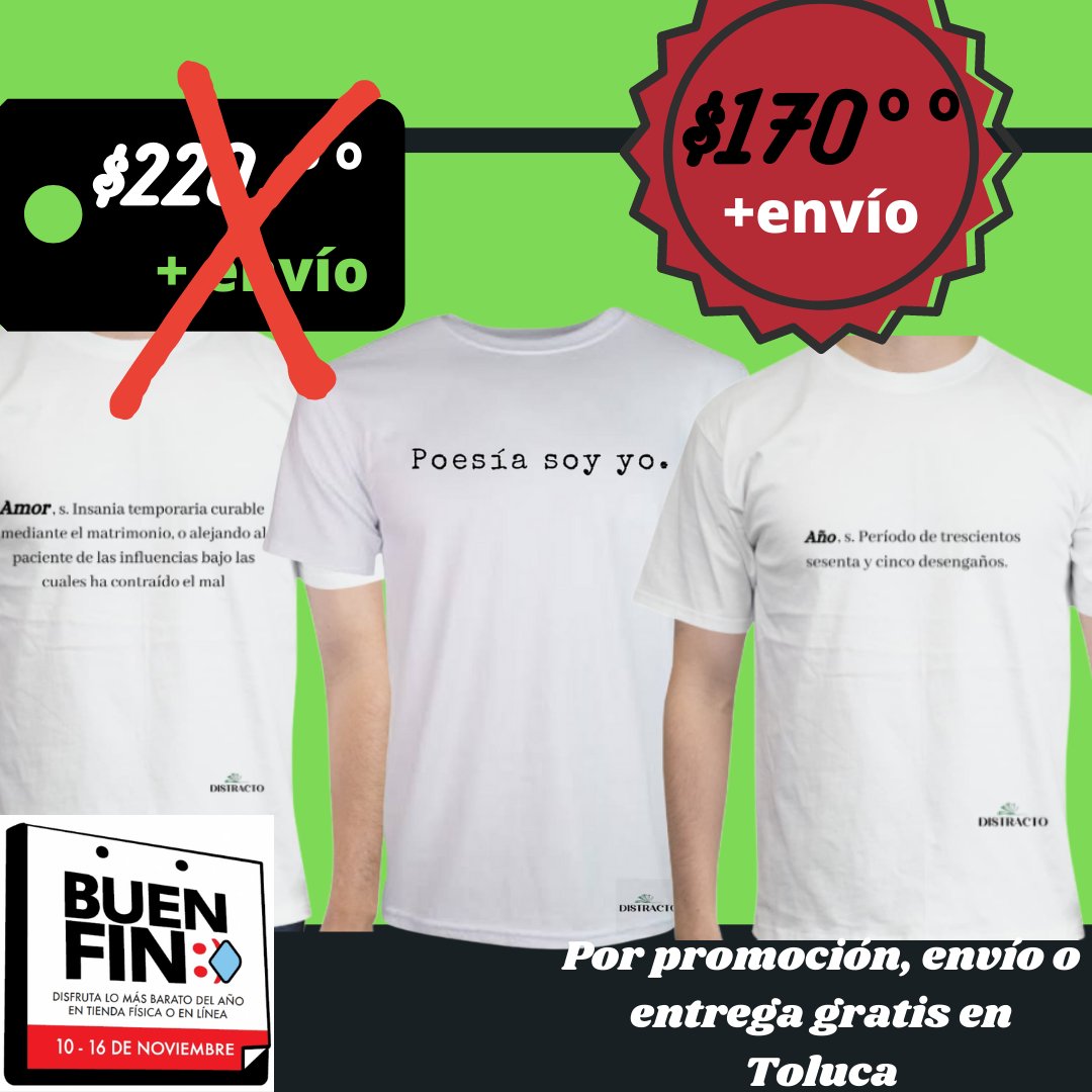 DistractoE's tweet photo. Promociones del #BuenFin2021 
#Literatura #Letras #Editorial #Distracto #DistractoEditorial #Merch #Venta #Playeras #BuenFin https://t.co/TaVk8IZfAL