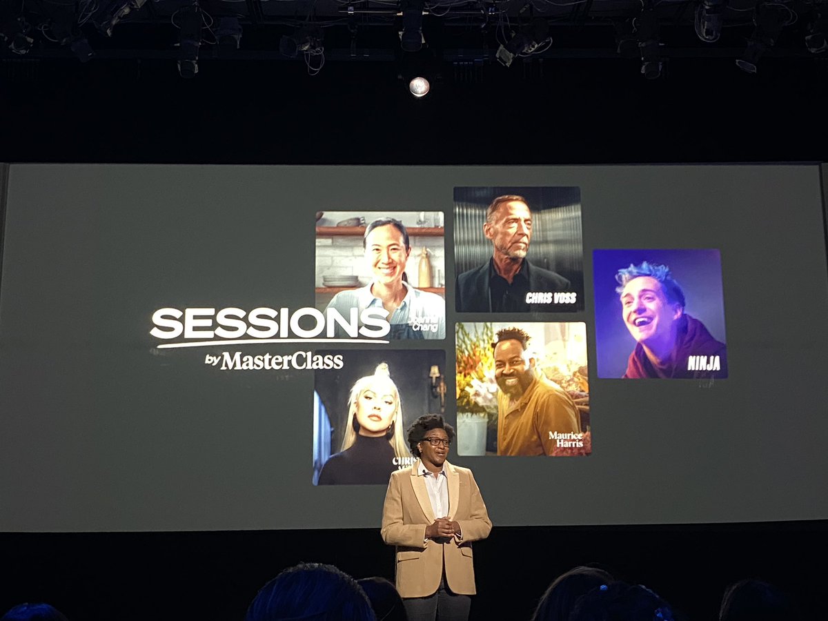 kerrymflynn's tweet image. Another new content / product announcement from @MasterClass is Sessions — classes where you get assignments and you can take with a group

Instructors include:
- Ninja
- Joanne Chang 
- Chris Voss
- Maurice Harris
- Christina Aguilera

#MasterClassFirstLook