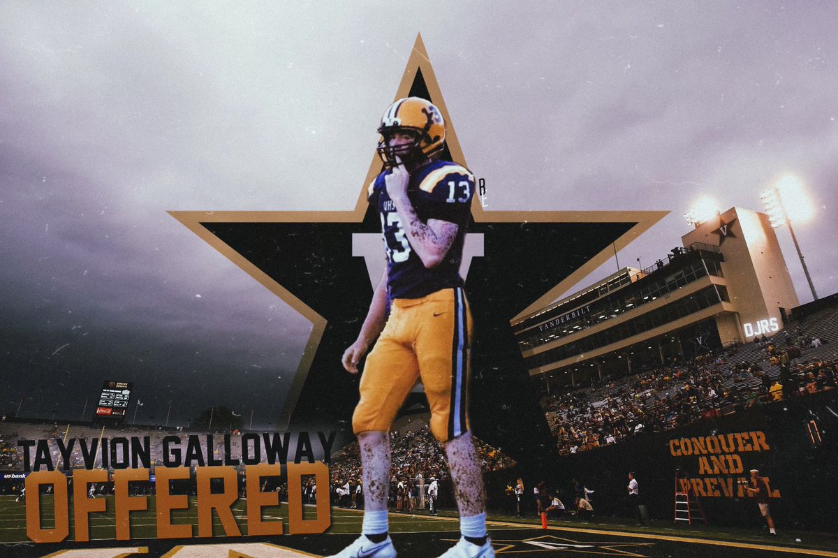TayvionGalloway's tweet photo. 🤓GOD🙏🏾. Blessed to have been offered by The Vanderbilt University after speaking with @CoachLustig 🖤🐑 want to say thanks to @Coach_Lea , Coach Lustig, @bartonsimmons, @CoachBox6 and the rest of the staff. #AnchorDown #VandyUnited thanks to the @DJRSwework family #TheBlackSheep https://t.co/XPH7UfvYA9
