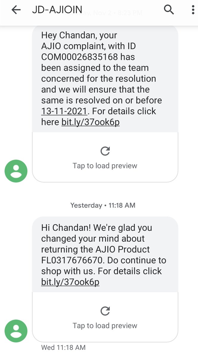 hello_chandan89's tweet photo. Now after I exposed them yesterday @AJIOLife has cancelled that return from their end. This is circus or what. See the message I got. Seriously I have never seen such a pathetic service before. Shame.
#BoycottAjio #ThiefAjio #SayNoToAjio @aajtak @ndtv #IWantMyRefund https://t.co/aYjWL2rNrE
