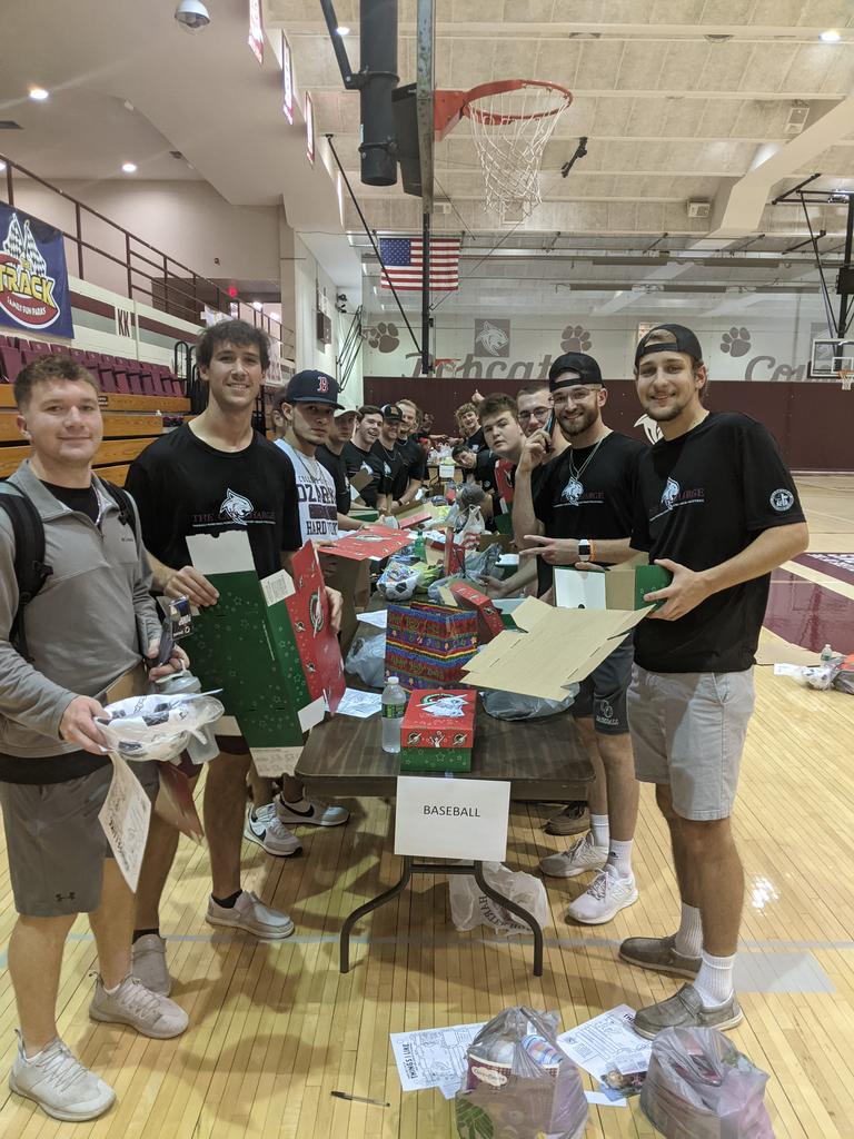CofOBaseball's tweet photo. Operation Christmas Child.  Love seeing the guys give for the happiness of a child. https://t.co/ptWfDBMe93