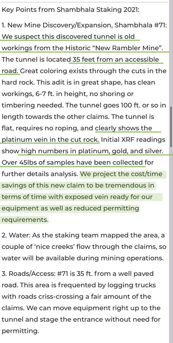 Stonemonsta2's tweet photo. $BYRG found an old tunnel just North of New Rambler! It’s 100 ft long, in great shape, steps from the road AND has a #Planium vein in it showing clear as day! MUST READ 👀 $PGII coming in hot! 🔥 https://t.co/bdPfMqJds2 https://t.co/8HaEbShorz
