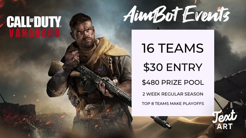 EncryptedESP's tweet photo. Welcome to our Season 1 League, @MoonShot_Gaming! 15 Spots remain!

👥 16 Teams
💰 $30 Entry
💸 $480 Prize Pool

Dm to enter! 

@CoDFAs @CoDFreeAgentss @CoDClanRT @SGH_RTs @Agile_RTs @eSportExpressRT @Mighty_RTs https://t.co/PFZHHYHget