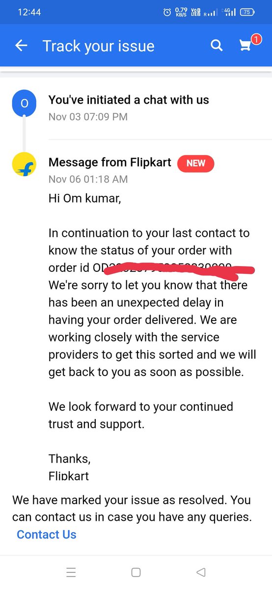 okbhasin's tweet image. Where us my order? Last promise date was 31 Oct and 03 Nov 21.
Complaint of 03 Nov closed  on 06 Nov without receiving product/refund.
#FlipkartFraud 
#UselessFlipkart
#UselessCustomerCare
#FlikartMakingFool
