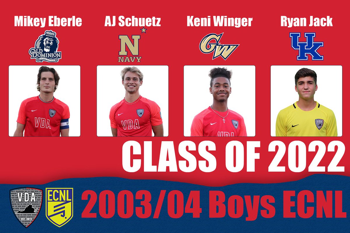 vdasoccer's tweet photo. 🎉🎉We want to celebrate great group of athletes from the #VDABoysECNL on National Signing Day
4️⃣ VDA Originals
4️⃣ Division 1 programs
#FutureVDAAlumni #LetsGoVDA #VDABoys #Classof2022 https://t.co/xJs0DsTwav