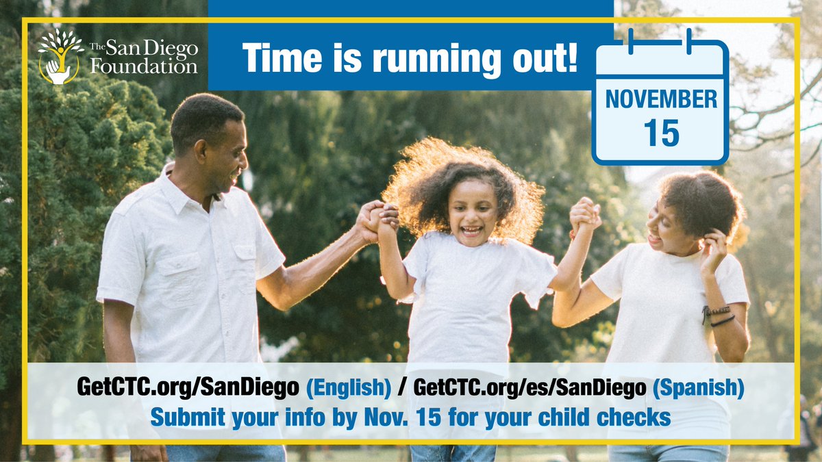 sd_fdn's tweet photo. You know what’s coming soon? The holidays AND the deadline to claim your #ChildChecks! Submit your info by Nov 15 and get $1,500-$1800 per child by Dec 15 and more in the new year. Go to https://t.co/SHsvMHm40I now and take some of the stress off your family this holiday season. https://t.co/HdWdJXZ41X