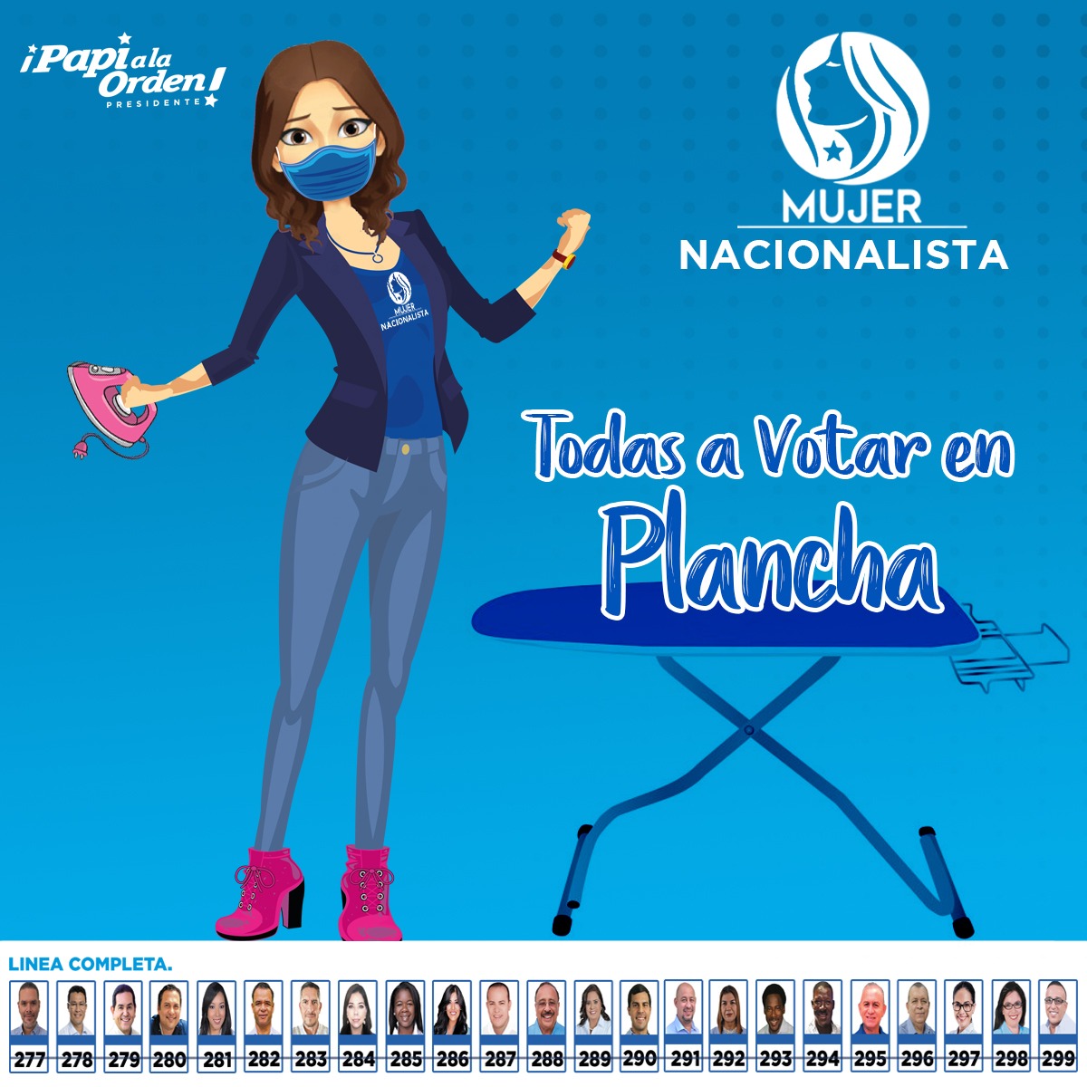 💙Este 28 noviembre todas a votar en plancha por nuestro gran Partido Nacional🇸🇴

#UnidosPodemos
#PapiALaOrdenPresidente
#MujerNacionalista