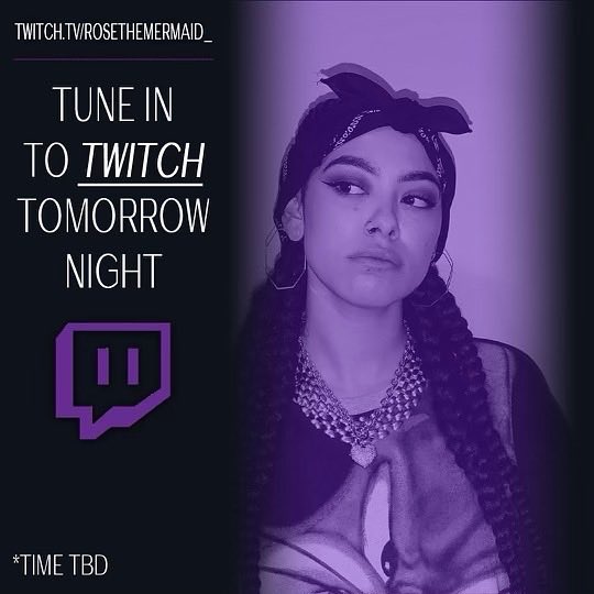 FBAMGMT's tweet photo. Here we Go!!!! @RoseTheMermaid will be live on @Twitch tomorrow!!! Whose ready for Rose’s first stream!!! Share to your story and tell all your friends!!! #effbeeaye #rose #mermaid #twitch #streamer #currents #rtm #tides #independentartist https://t.co/3pHMOcMbTW