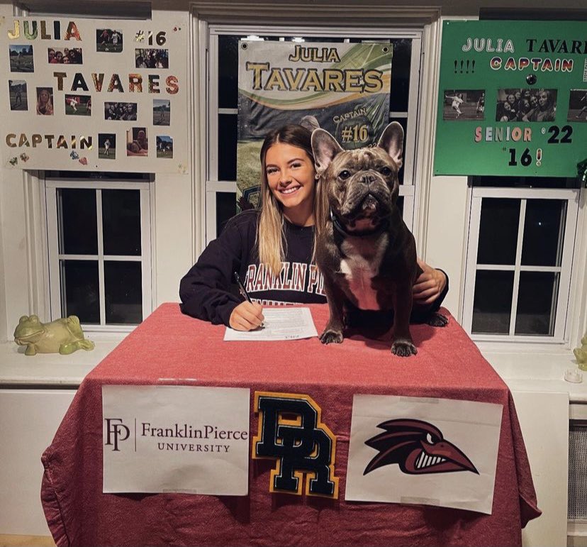 TavaresJen's tweet photo. So proud of this girl! Welcome the newest member of Franklin Pierce University Women’s Soccer and her second biggest fan. Happy NLI day ⚽️ GO RAVENS! @FPUWSOC @jtavyyy16 https://t.co/6vd3Lb2C7c