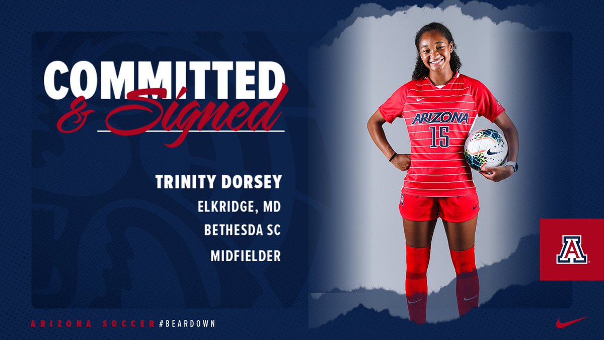 ✍️ SIGNED

Welcome to Tucson, <a href="/trindorsey/">Trinity Dorsey</a> 
📍Elkridge, Md. 
🏃‍♀️Midfielder
⚽️Bethesda SC 

#BearDown