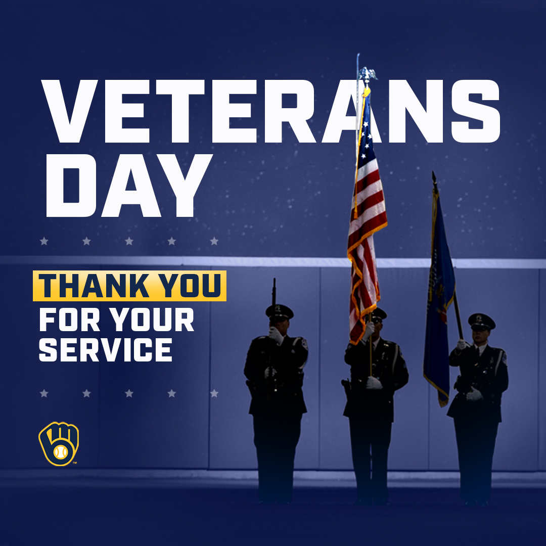 Brewers's tweet photo. Thank you to the men and women who serve and have served our country.

#VeteransDay https://t.co/dUSRZtVlAW