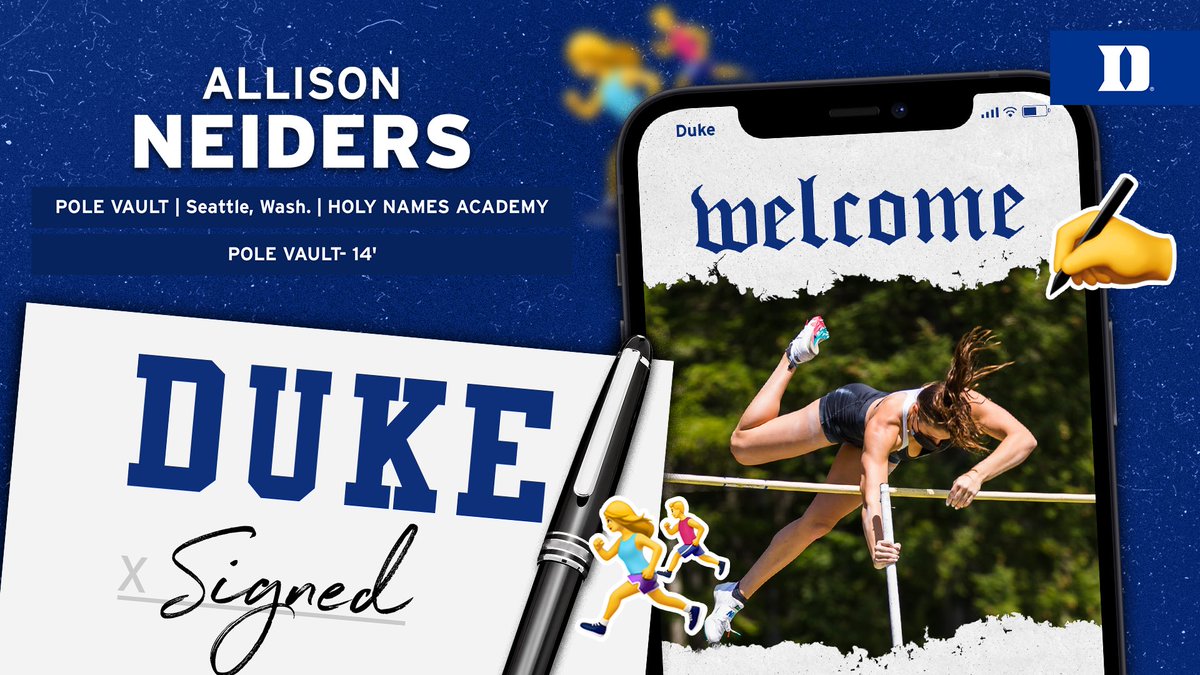 DukeTFXC's tweet photo. Can’t wait to have @AllyNeiders in Durham 🔜

#GoDuke https://t.co/8XqvLU3904