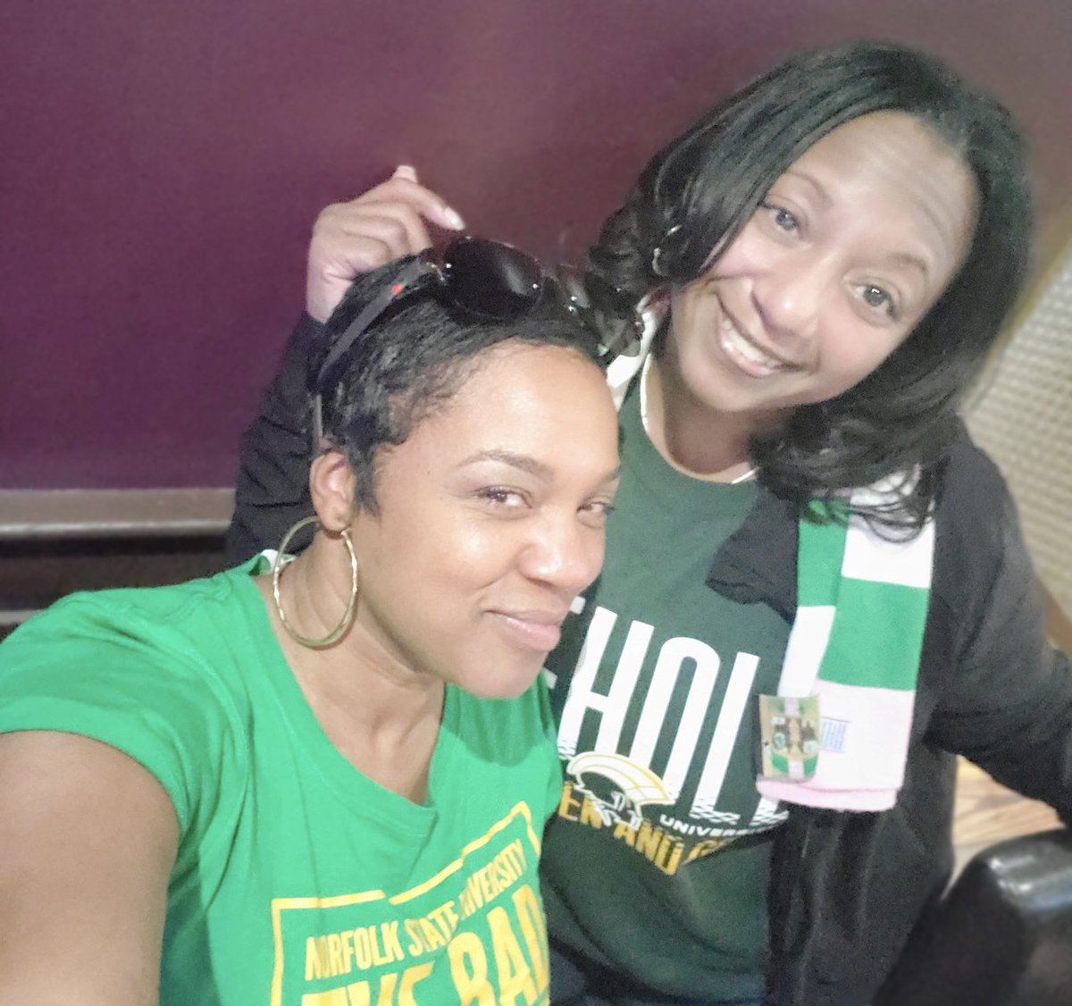 With my NSU Sis…..Love me some her…repping for the squad..#NSUmade. #Behold💚💛🔰