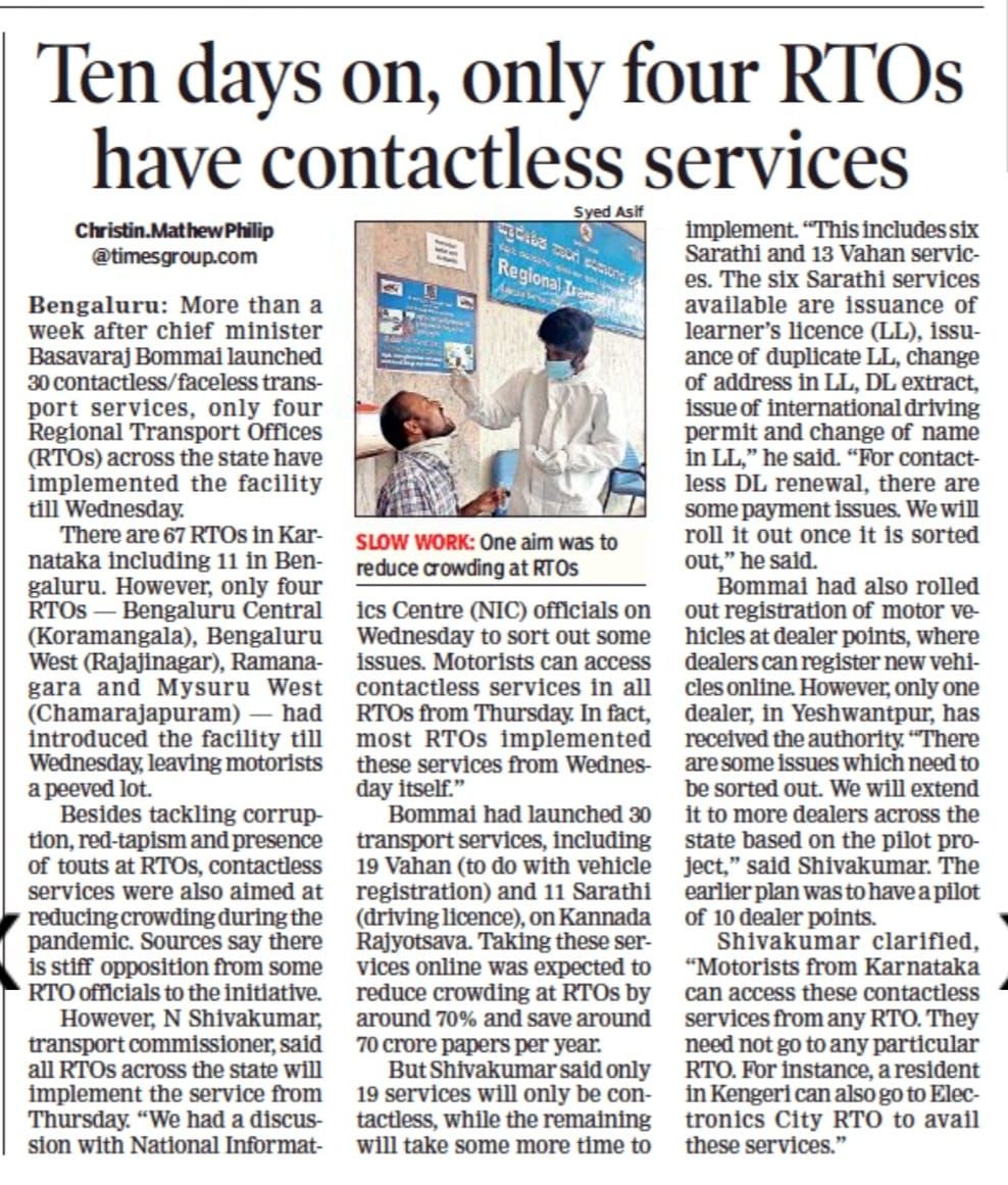 WaseemDWB's tweet photo. @sriramulubjp @ChristinMP_TOI 

What's happening sir.?

Could you please start the services PAN Karnataka? https://t.co/Nbf0e3qHZ7