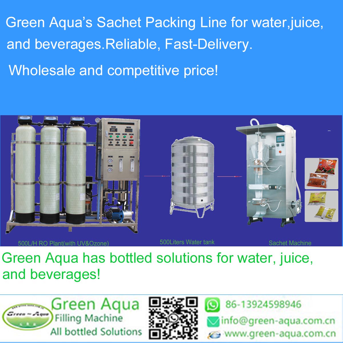 aqua_bottling's tweet image. If you think the #Bottledwater competition is very big, please consider the #sachet machine characterized by low cost, limited space, simple operation.
And at the same time, the #sachetpacking is more friendly to the environment. Good Luck!