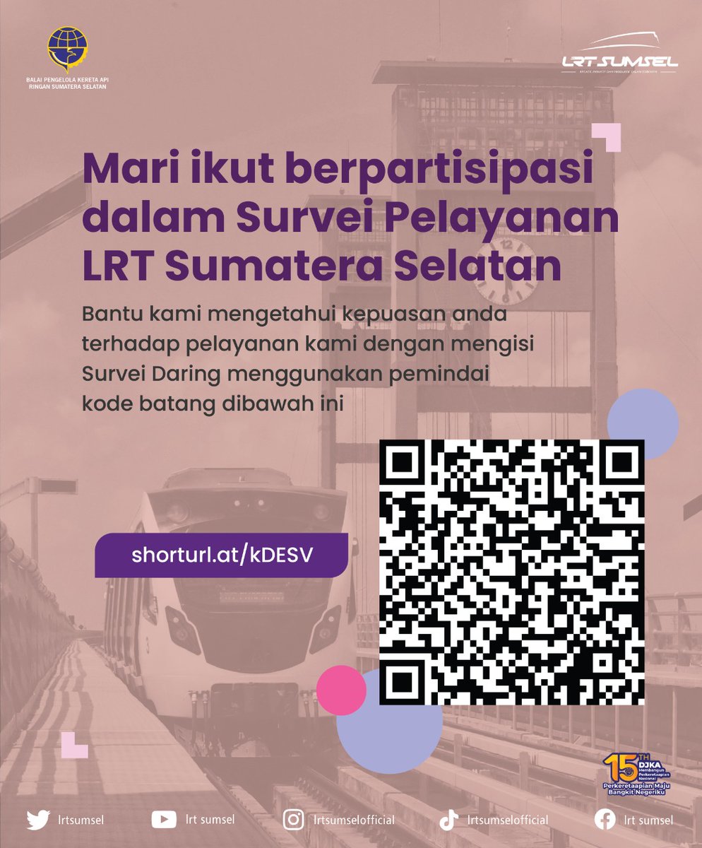 LrtSumsel's tweet photo. #LRTizen yuk bantu kami mengetahui apa yang kamu butuhkan selama naik LRT, agar kami dapat semakin meningkatkan pelayanan untuk kamu 😚 https://t.co/hf37ZN6l8l