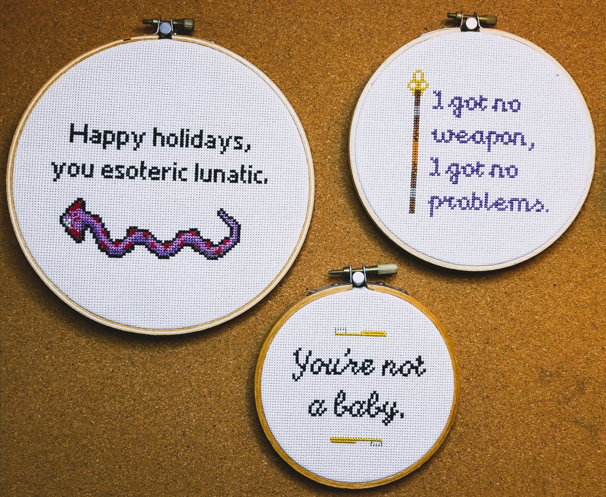 thekillustrator's tweet photo. Merry Kthrissmas, the C stands for cross-stitch.
#cteamgoodbye 
Never did make the "a wizard did it" one from Wizard Kart https://t.co/Ha6KujSgjw