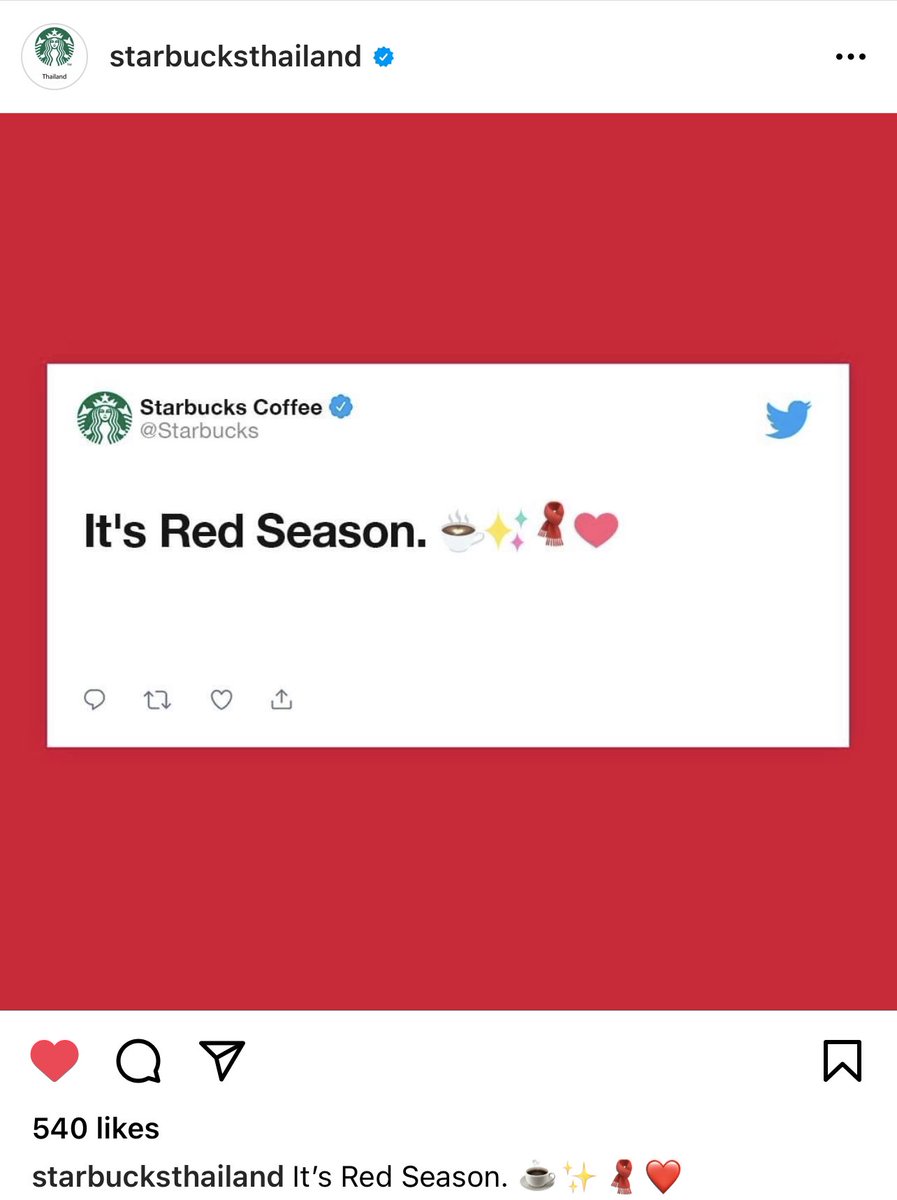 moviesmusic_th_'s tweet photo. ล่าสุด Starbucks Thailand ก็โพสต์เกี่ยวกับอัลบั้ม Red (Taylor’s Version) แล้วค่ะ ประเทศไทยจะมีโอกาสได้สัมผัสโปรเจกต์ Starbucks x Taylor Swift จริงๆใช่มั้ย 😭 มารอดูกันค่ะ อัลบั้มจะออกวันพรุ่งนี้แล้วด้วย https://t.co/TeQwiv1Ajn