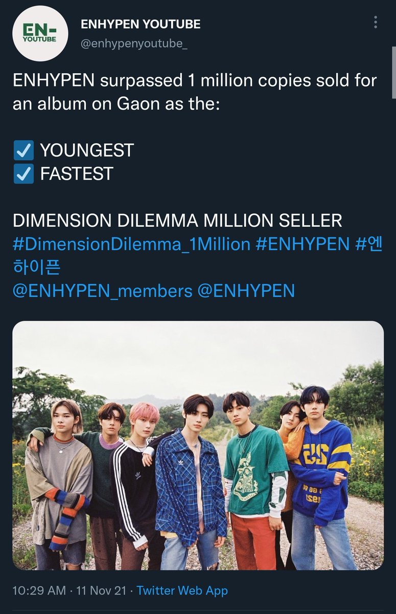 adijihopeshop's tweet photo. 11.11 adijihopeshop GA to celebrate enhypen's dimension: dilemma 1M feat! 🤍

- RT this tweet
- follow me
- show proof you bought at least one D:D album 
- tag @ENHYPEN_members and congratulate them!

more details below!

1 winner of 1,111php! 🤍 good luck! ✨

ends at 11:11pm 😊 https://t.co/z0cUDgAeaj