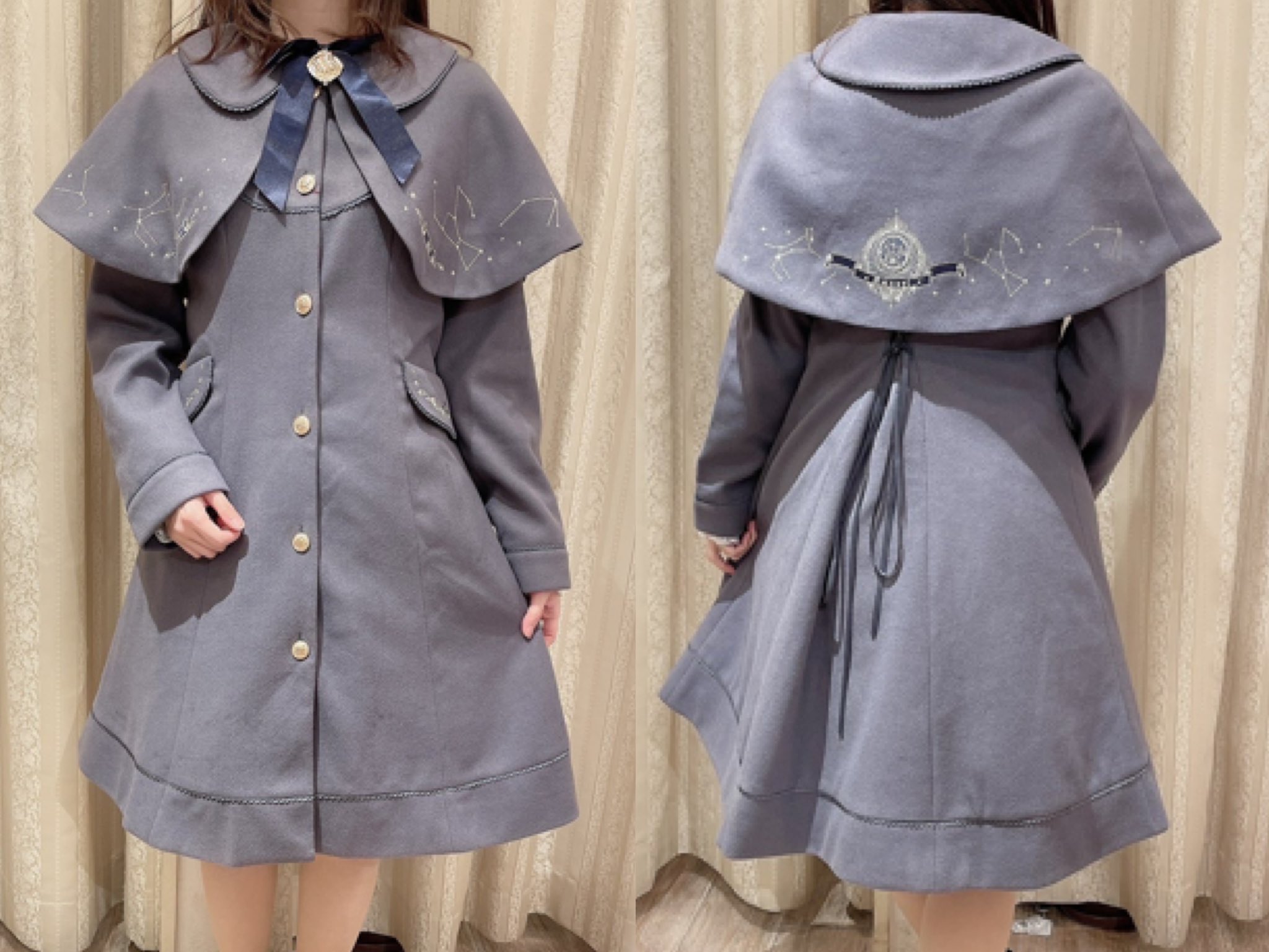 Amavel】Winter Triangle Asterismケープ付コート