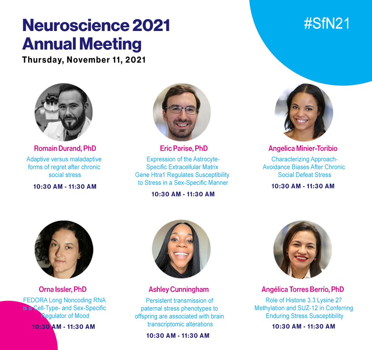 SinaiBrain's tweet photo. It's going to be a BIG morning at #SfN21 w/ the #NestlerLab #RussoLab & @themazelab! So get some💤's, rest up & be ready to discuss 'Neural Mechanisms of Relevance to #Stress & #Depression'.
#FBIatSfN @neuromano @ericMparise @MinierAngelica @IsslerOrna @ANeurogirl @angelica_atb https://t.co/m10QsjQJEy