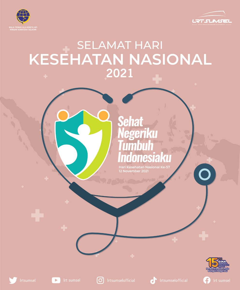 LrtSumsel's tweet photo. Selamat hari Kesehatan Nasional. Sehat Negeriku, Tumbuh Indonesiaku. #LRTizen jangan lupa untuk tetap mematuhi protokol kesehatan di manapun #LRTizen berada! 😉 https://t.co/pAq6CJomjx