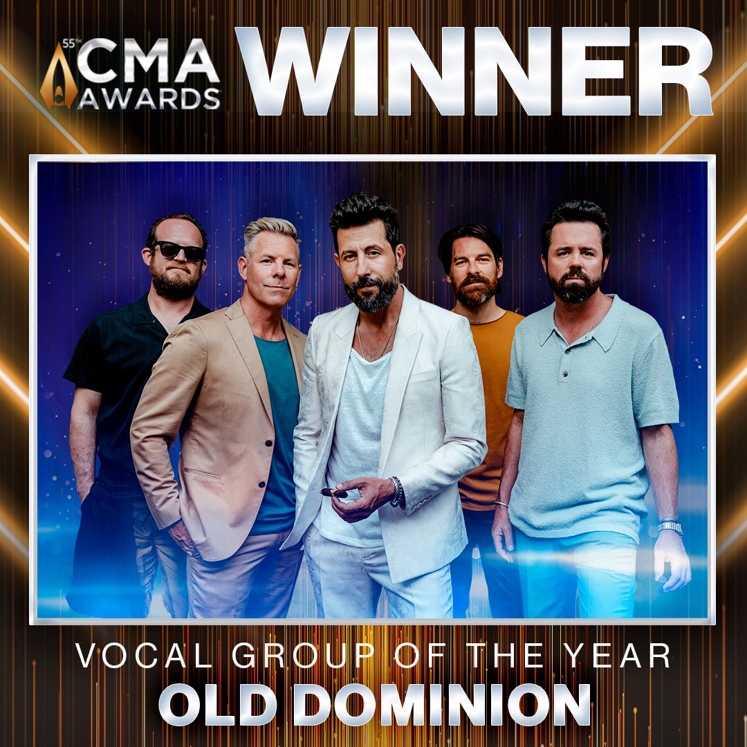 Your #CMAawards Vocal Group of the Year is...<a href="/OldDominion/">Old Dominion</a>! Congrats, y'all!🙌