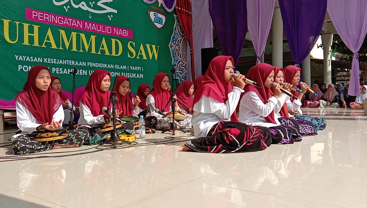 mtsulumuddin's tweet image. Grup Hadroh MU Sholawat Putri Ponpes Ulumuddin Susukan, Perform di Maulid Nabi Muhammad SAW