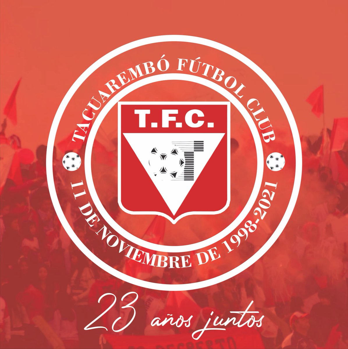 TacuaremboFC1's tweet photo. 🎉 ¡𝑺𝒂𝒍𝒖́, 𝒑𝒖𝒆𝒃𝒍𝒐 𝒓𝒐𝒋𝒊𝒃𝒍𝒂𝒏𝒄𝒐! 🎂

#23AñosJuntos ❤️🤍 https://t.co/v0RWLGSYef