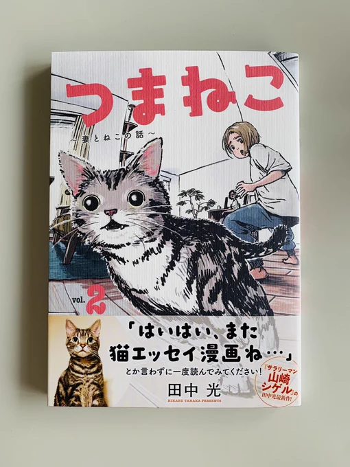 田中光さんが『つまねこ』2巻を送ってくださいました!先日お会いした時はそんな素振り全くなかったのに!ギャグもしっかりありつつ、奥様と猫とのやり取りがとても魅力的に描かれているので、最後が夢オチとかだったら泣くかもしれません。 