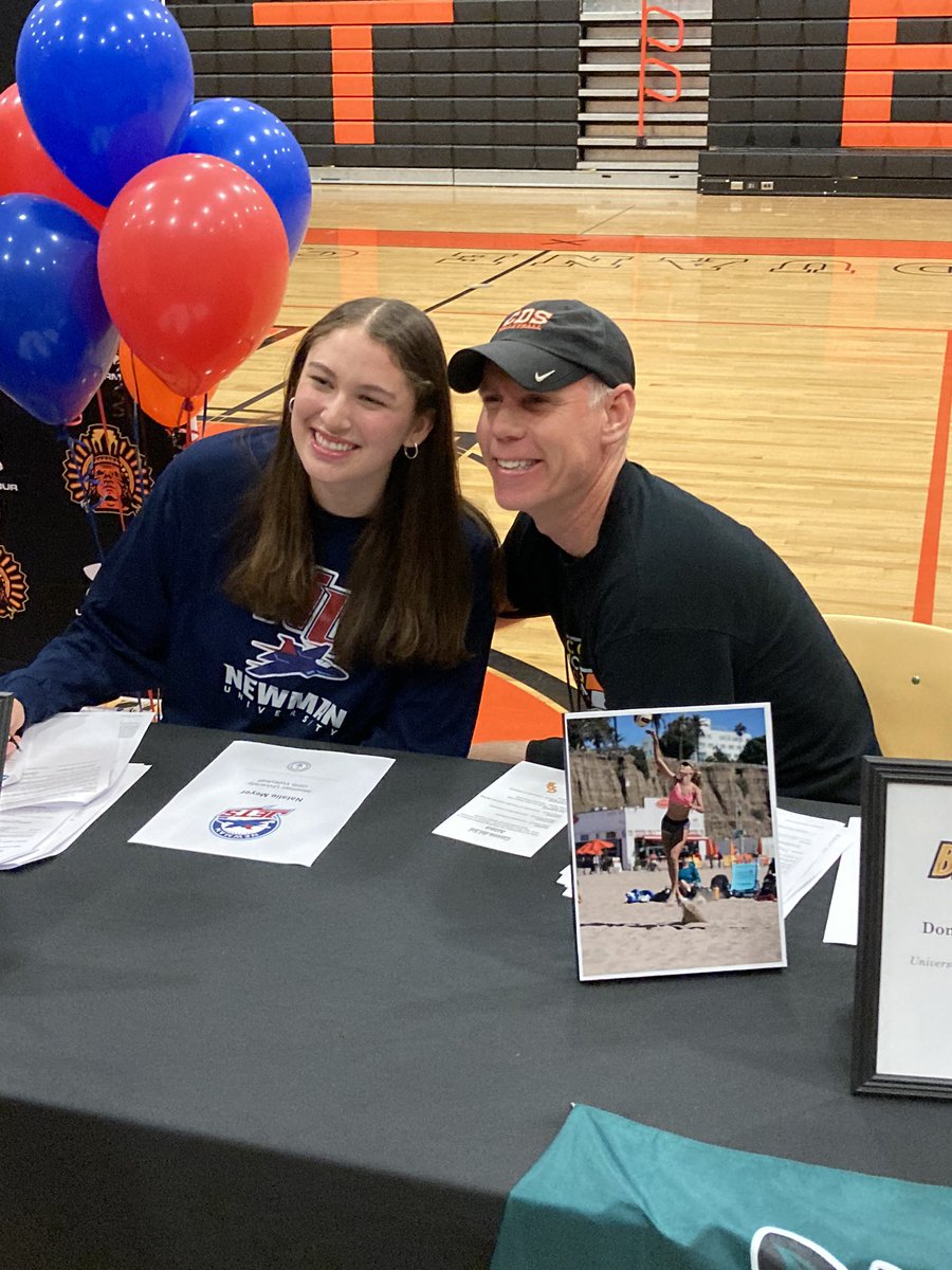 AthleticsAztec's tweet image. Natalie Meyer is on her way to play volleyball for the Jets at Newman University! Here she is signing her National Letter of Intent in the company of teammates and her proud coach, Mr. Ben Maxfield. #BleedOrange #alwaysanaztec