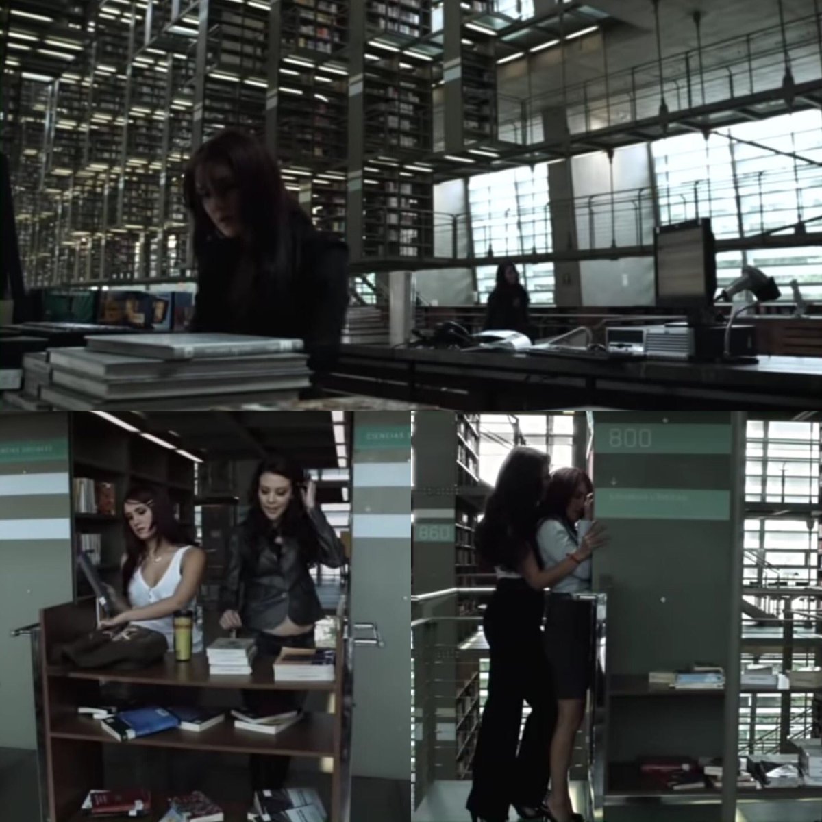 Mich_Crosashe's tweet photo. Recordando cuando @DulceMaria la hizo de bibliotecaria y grabaron en la Vasconcelos para Mujeres Asesinas. https://t.co/Y6RCfdDaQr
